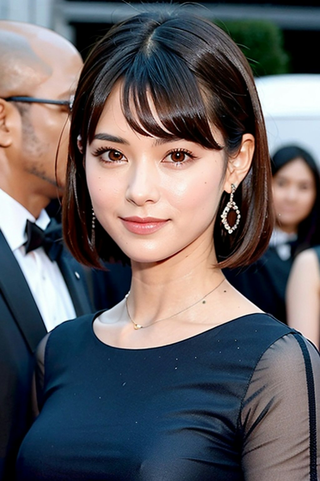 レッドカーペットでポーズをとる女優