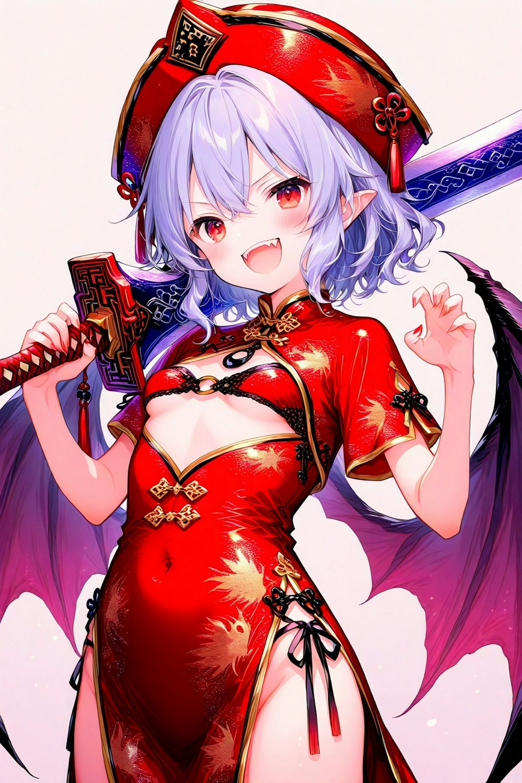 チャイナドレスのレミリアと剣