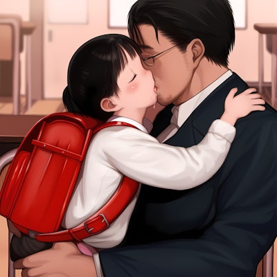 小学生と教師のキス