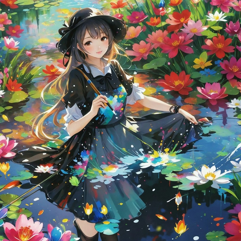 魔法の絵筆で花を描こう🌼