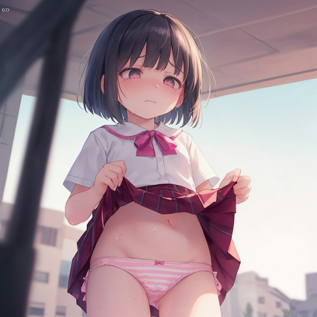 恥じらいながらパンツを見せてくれる少女は世界の宝