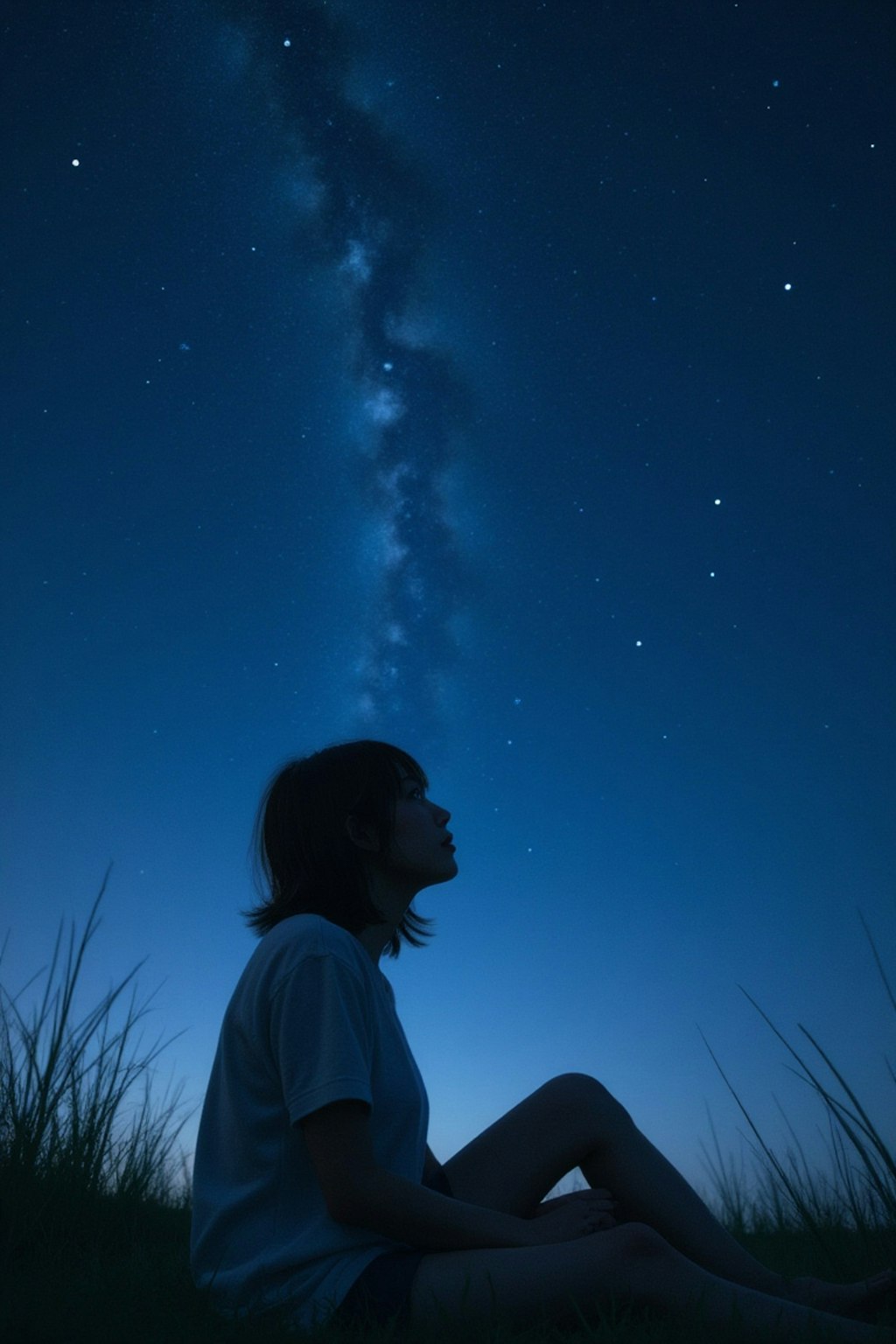 夜空を見上げて