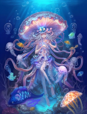 Fairy girl in the alternate world under the sea