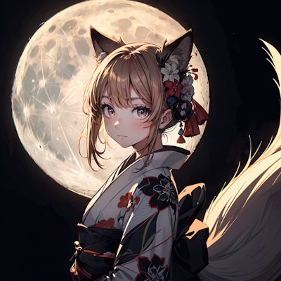 月に映える (狐①)