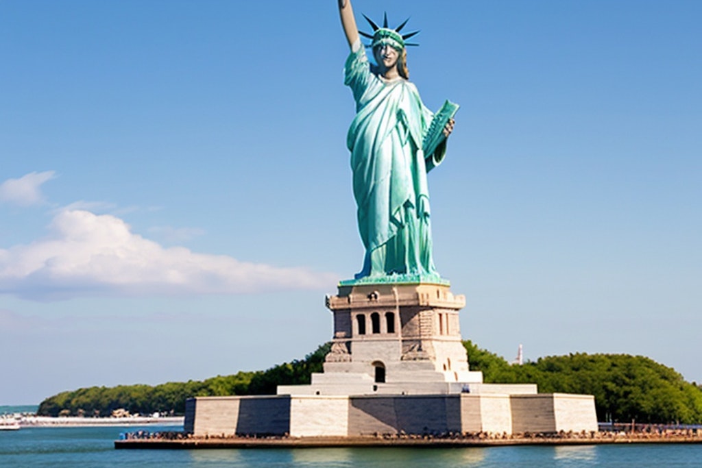 アメリカ旅行　自由の女神像