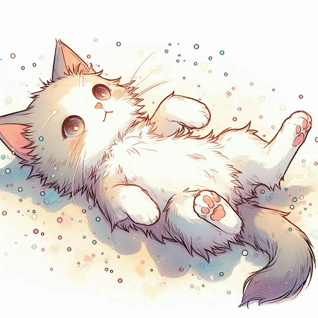 猫が寝転んだ