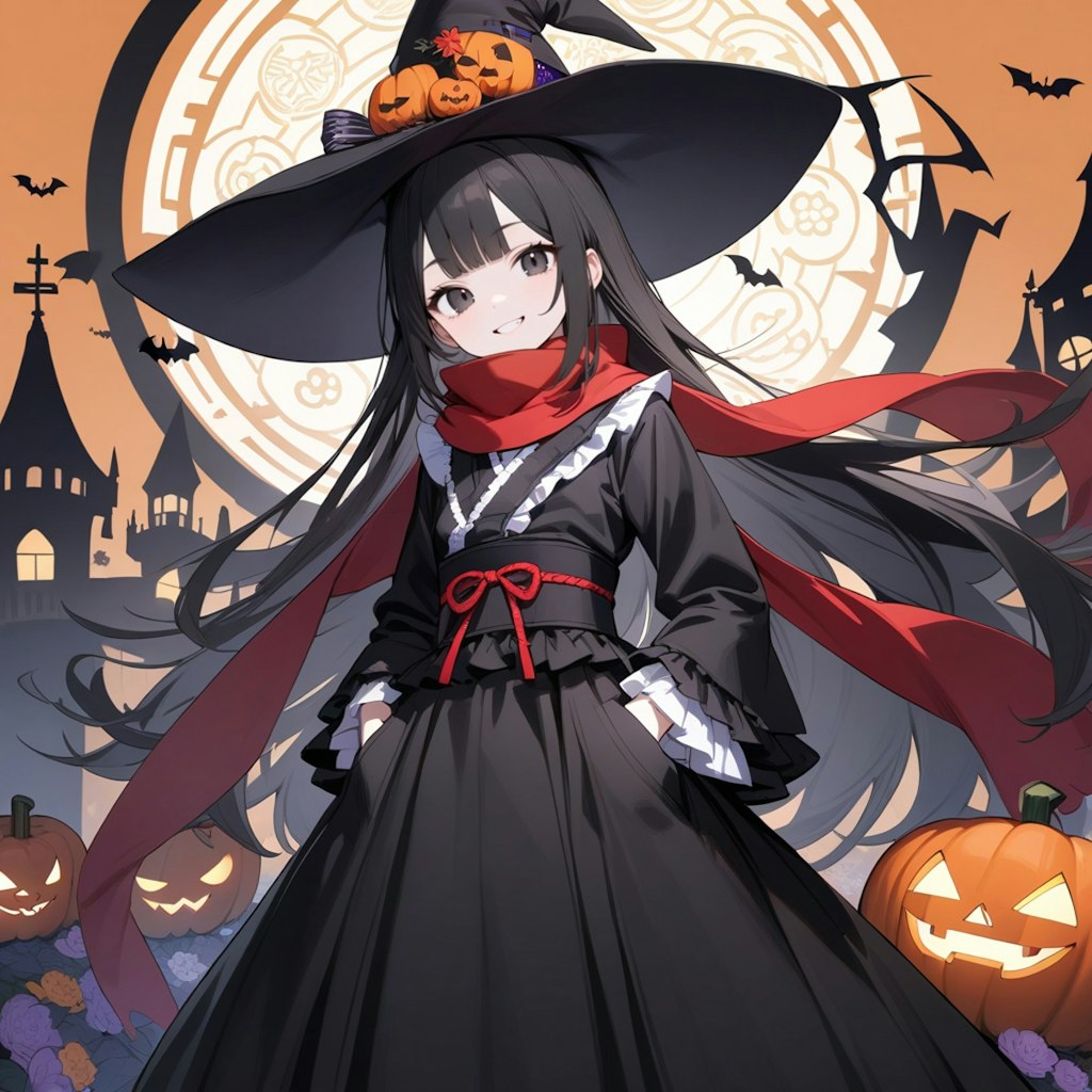 ゴシックハロウィン衣装な魔女