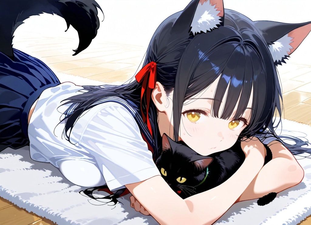 猫+女の子xケモミミ=かわいい