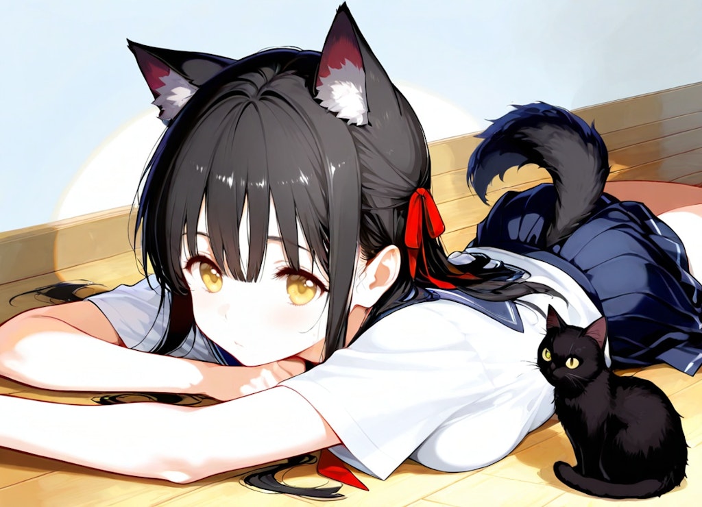 猫+女の子xケモミミ=かわいい