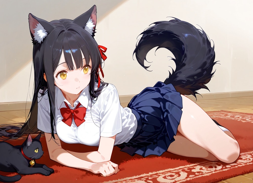 猫+女の子xケモミミ=かわいい