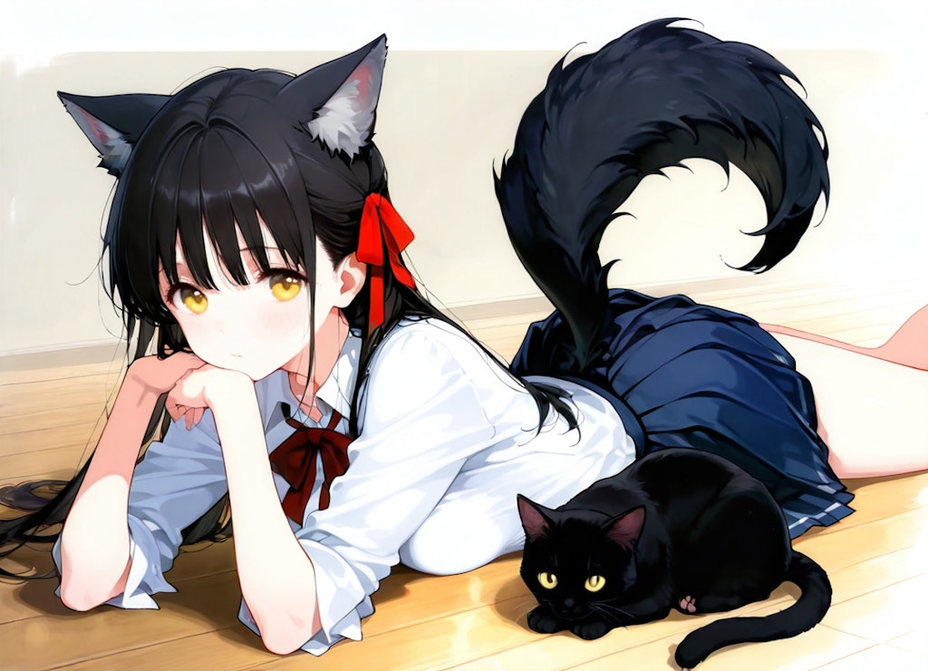 猫+女の子xケモミミ=かわいい