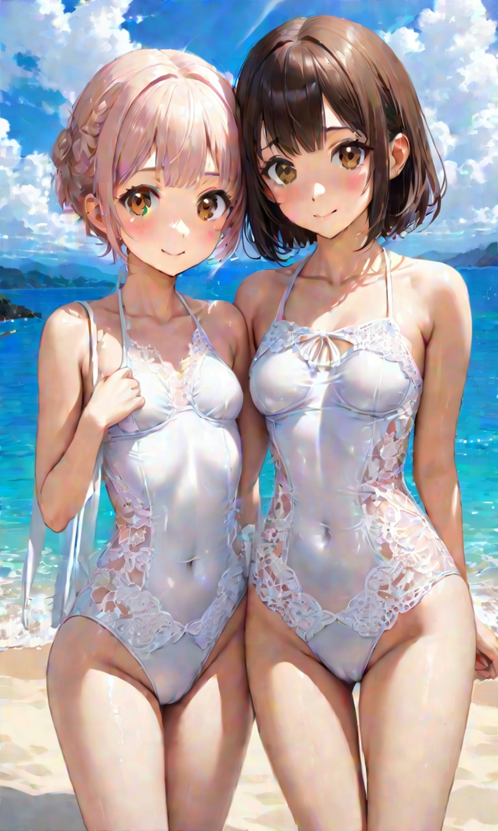 水着と女子高校生と