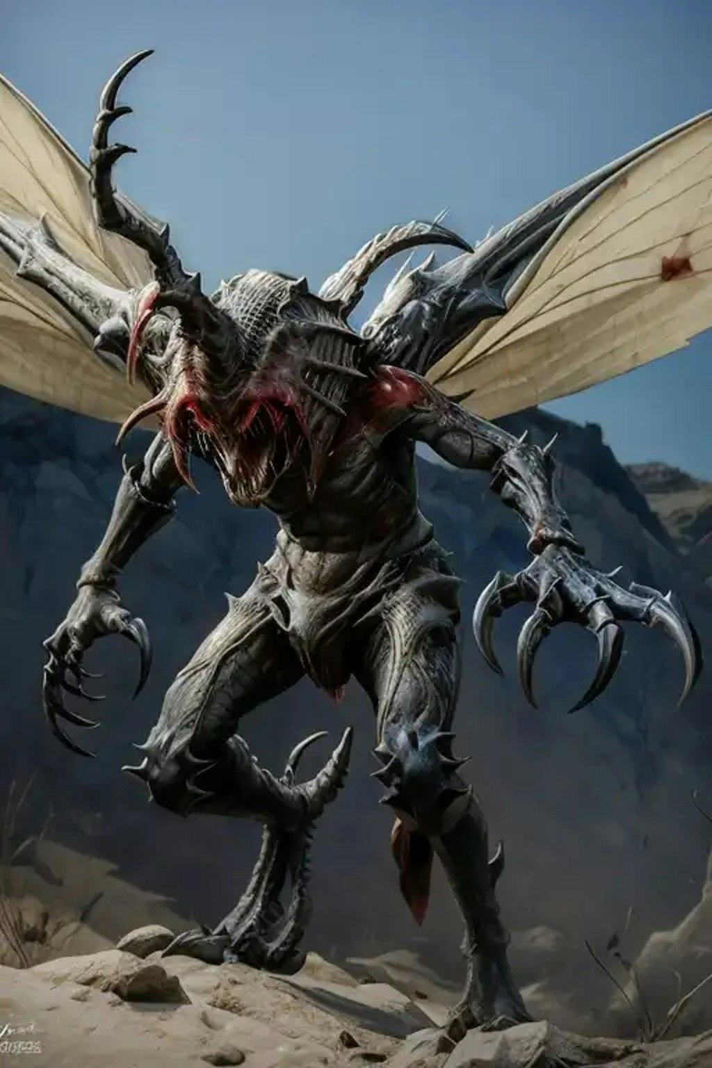 Scary winged creatures appear on top of mountains