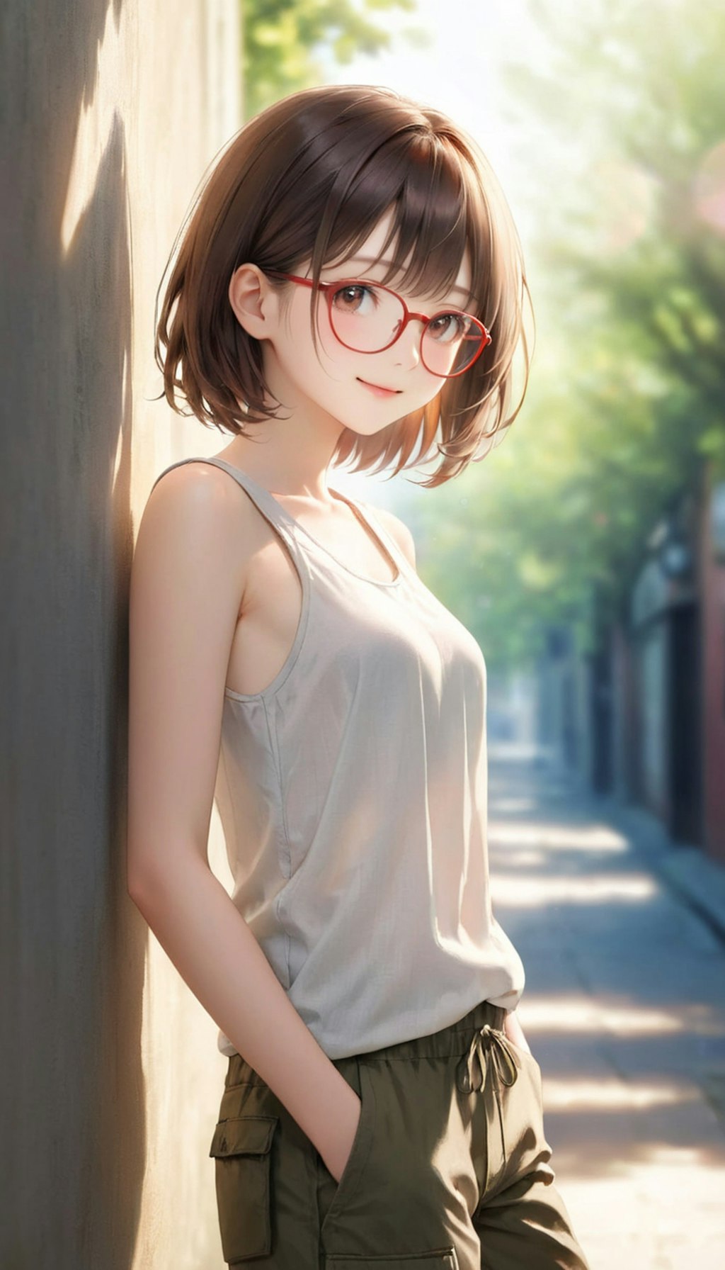 眼鏡女子 楓の夏ファッション