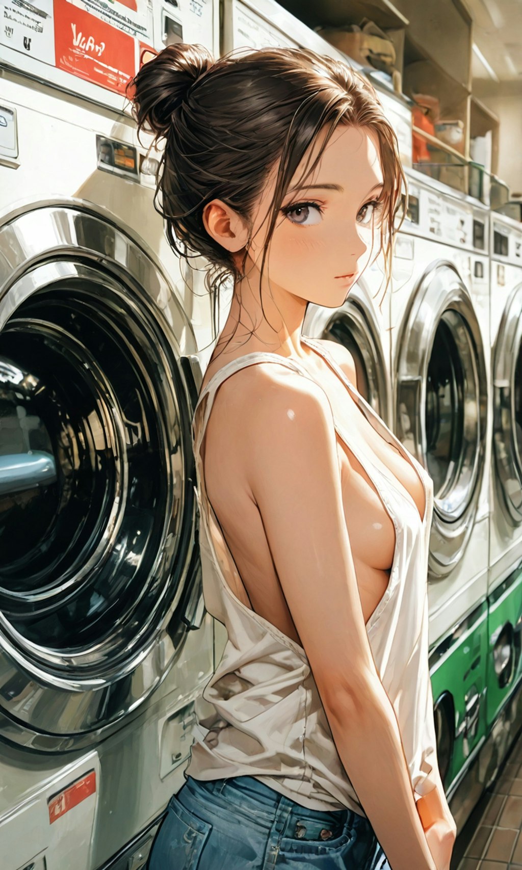コインランドリーでお姉さんと目が合って気まずかった