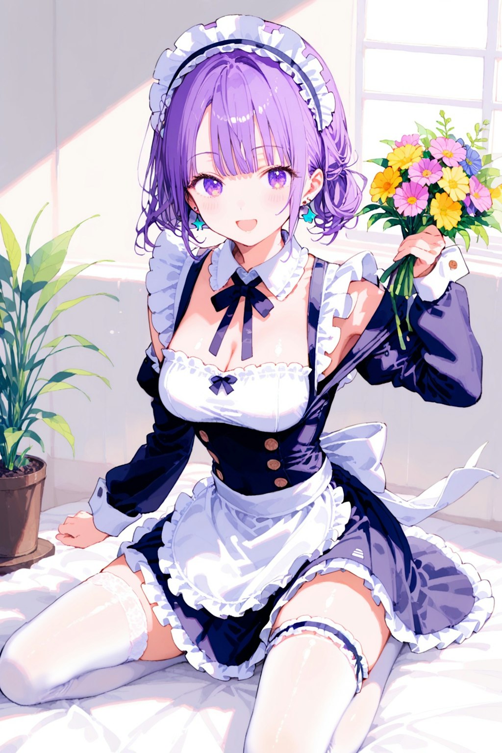Rhiannon様への感謝の花束💐を用意(渡す)絵梨奈ちゃん❤️