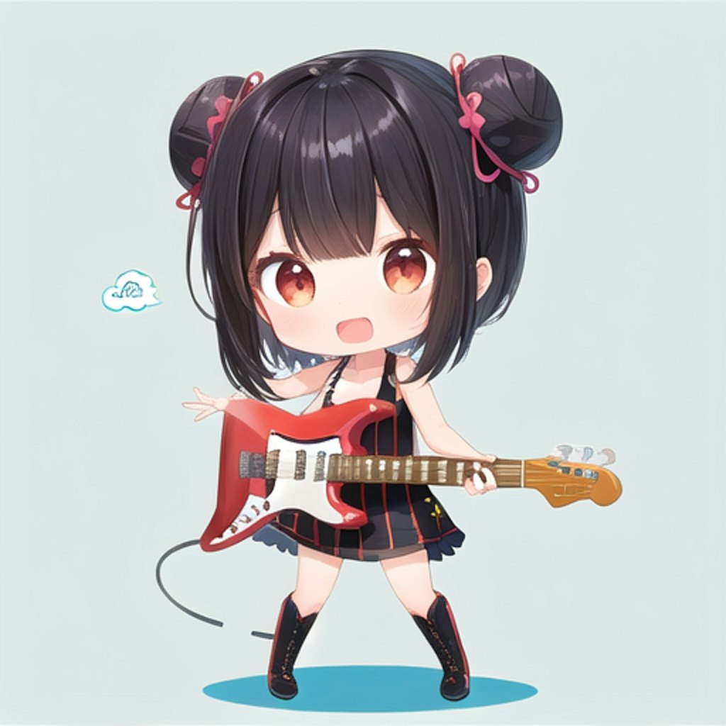 黒髪お団子ギタリストアバター