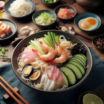 冷麺seafood noodle