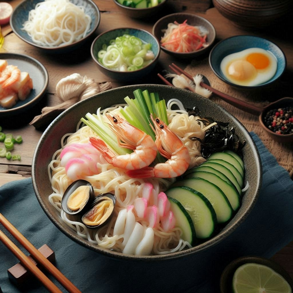 冷麺seafood noodle