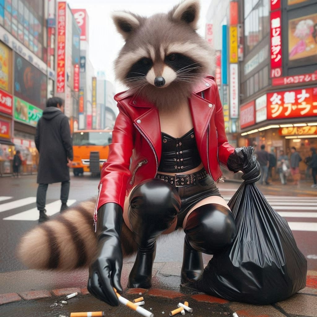 アライグマ娘は綺麗好き