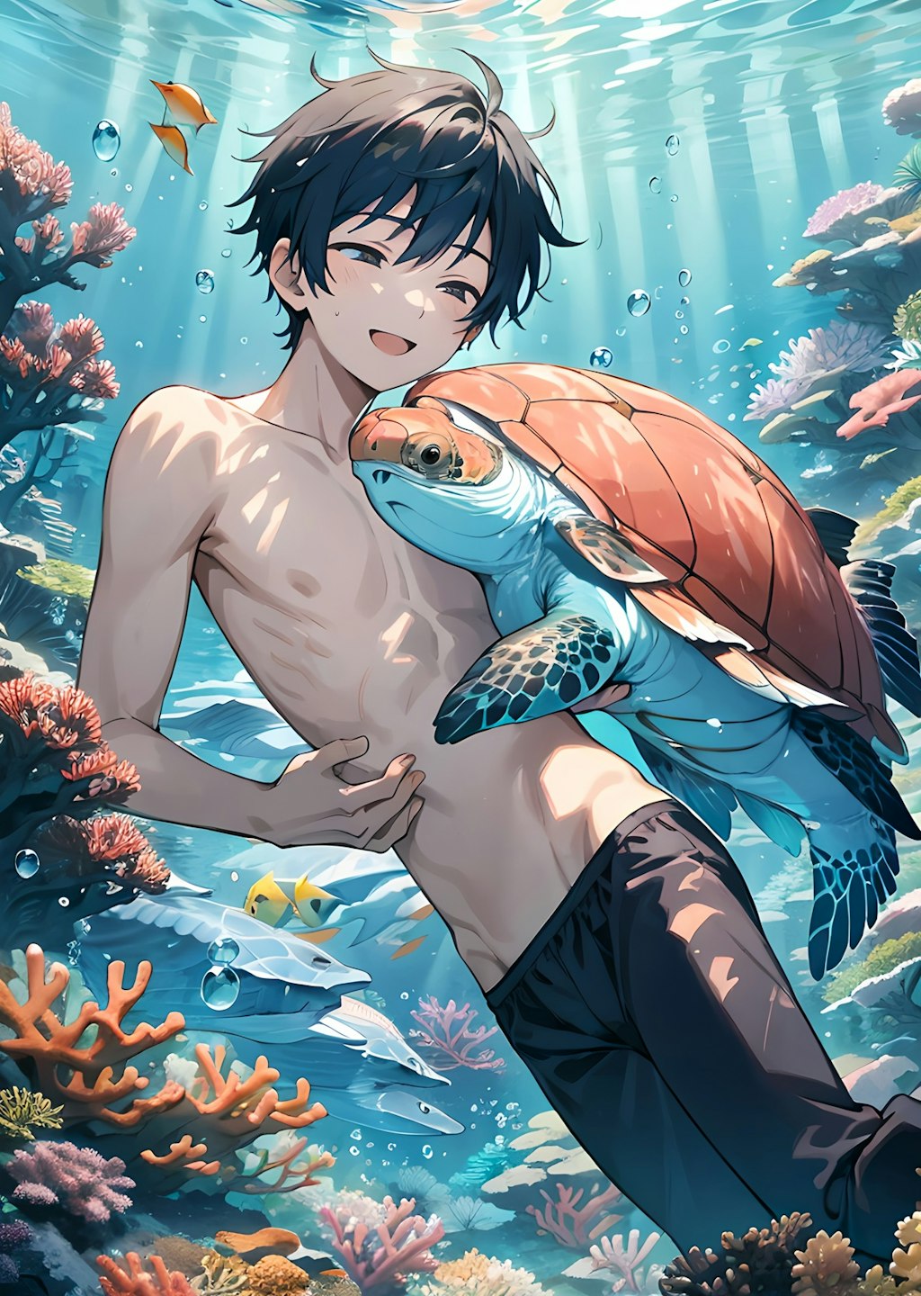 素潜りしてる少年🐡