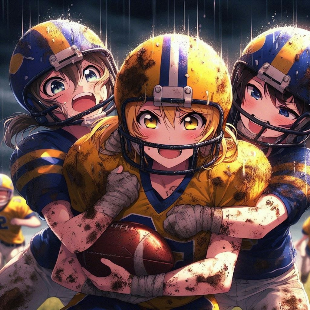 🏈泥まみれの女子アメフト 104