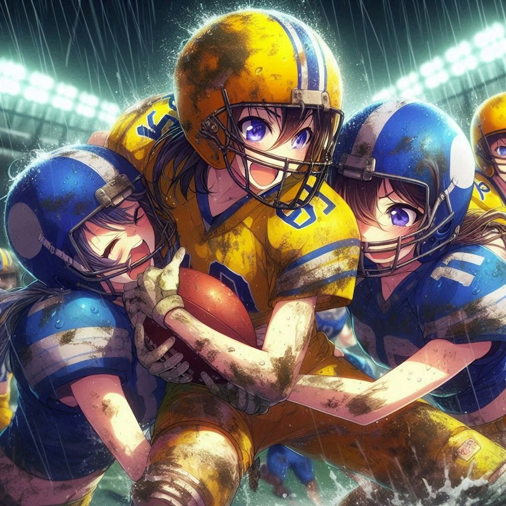 🏈泥まみれの女子アメフト 104