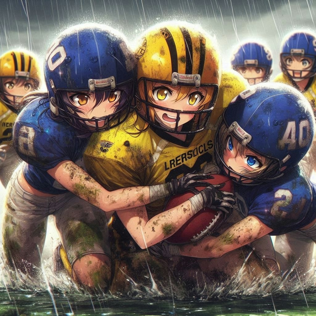 🏈泥まみれの女子アメフト 104