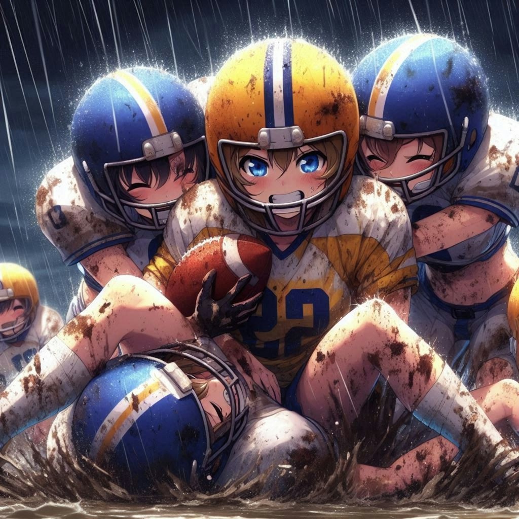 🏈泥まみれの女子アメフト 104