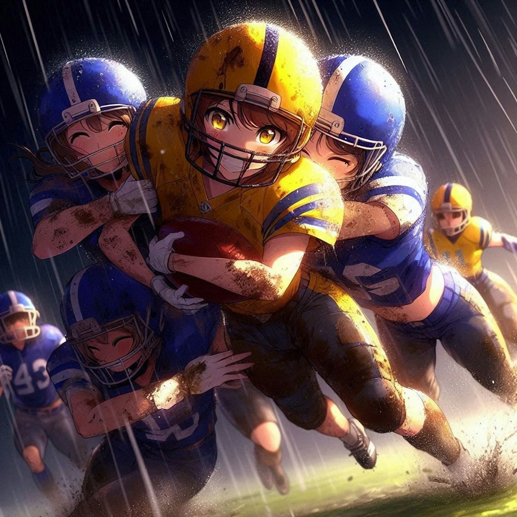 🏈泥まみれの女子アメフト 104