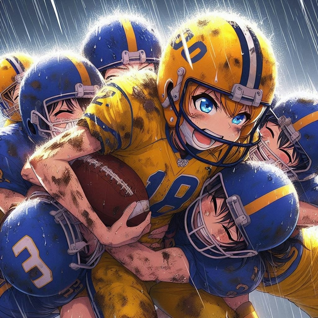 🏈泥まみれの女子アメフト 104