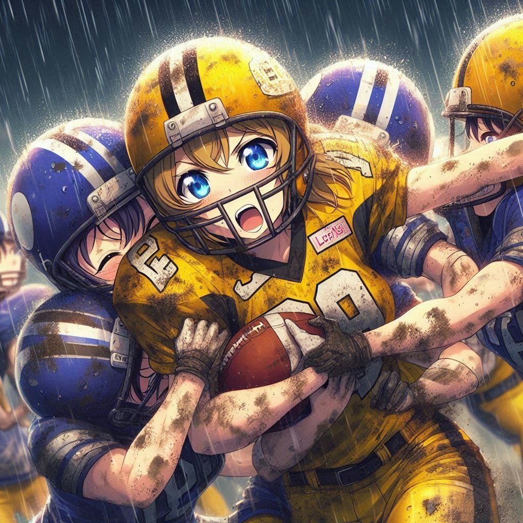 🏈泥まみれの女子アメフト 104