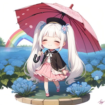 傘と虹4