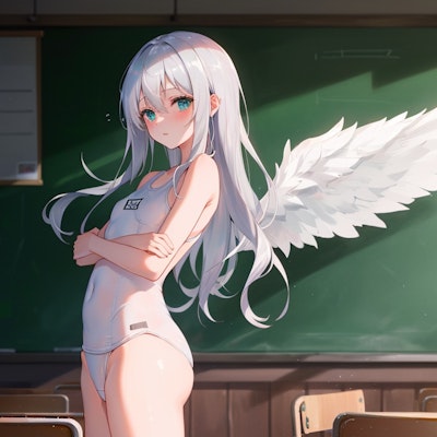 天使に見えますか？黒板アートです。