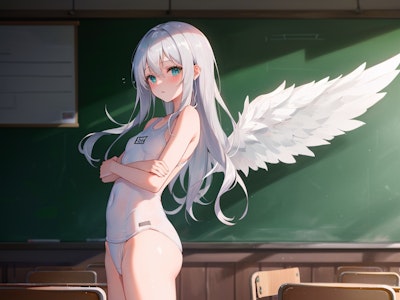 天使に見えますか？黒板アートです。