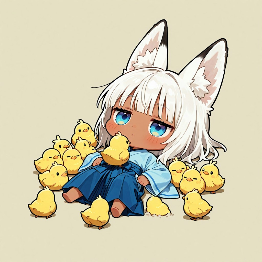 ひよこと白狐ちゃん