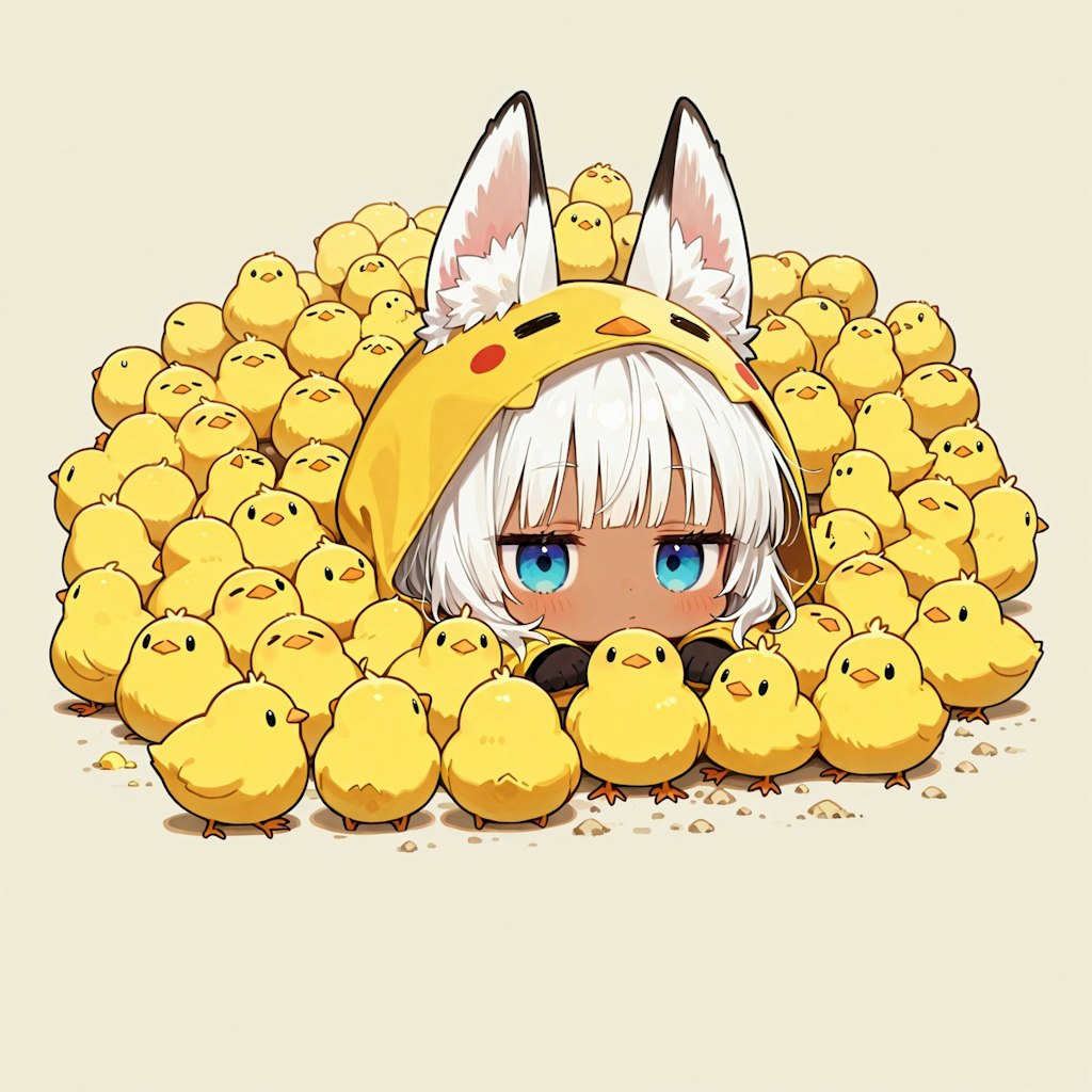 ひよこと白狐ちゃん