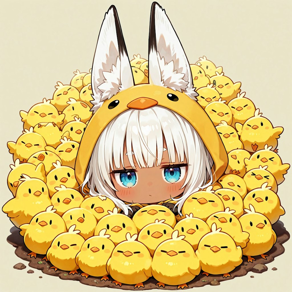 ひよこと白狐ちゃん