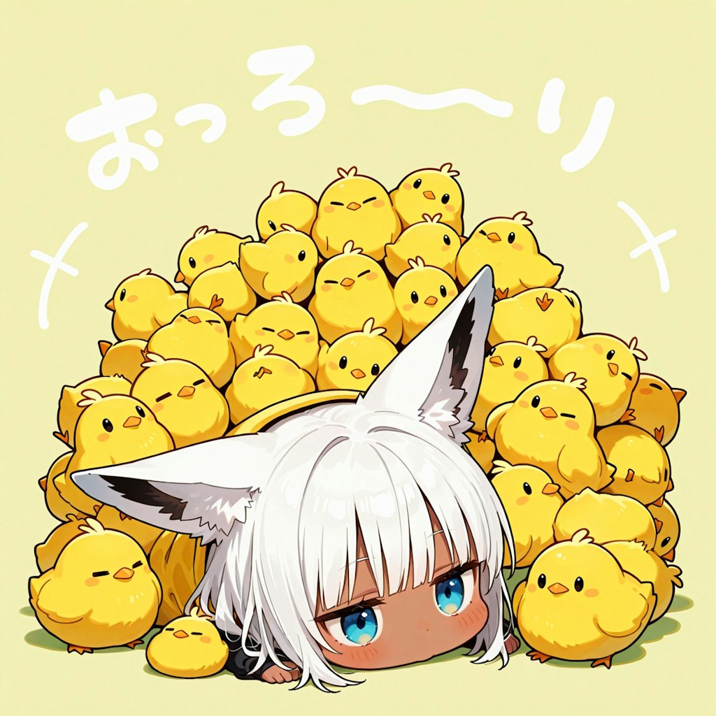 ひよこと白狐ちゃん