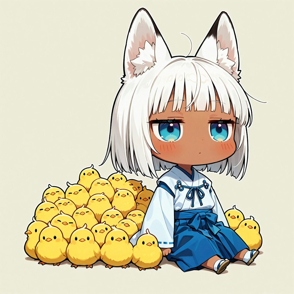 ひよこと白狐ちゃん