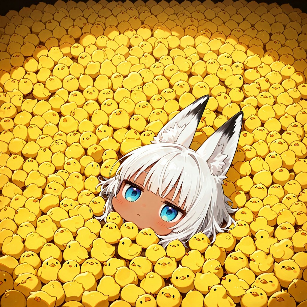 ひよこと白狐ちゃん