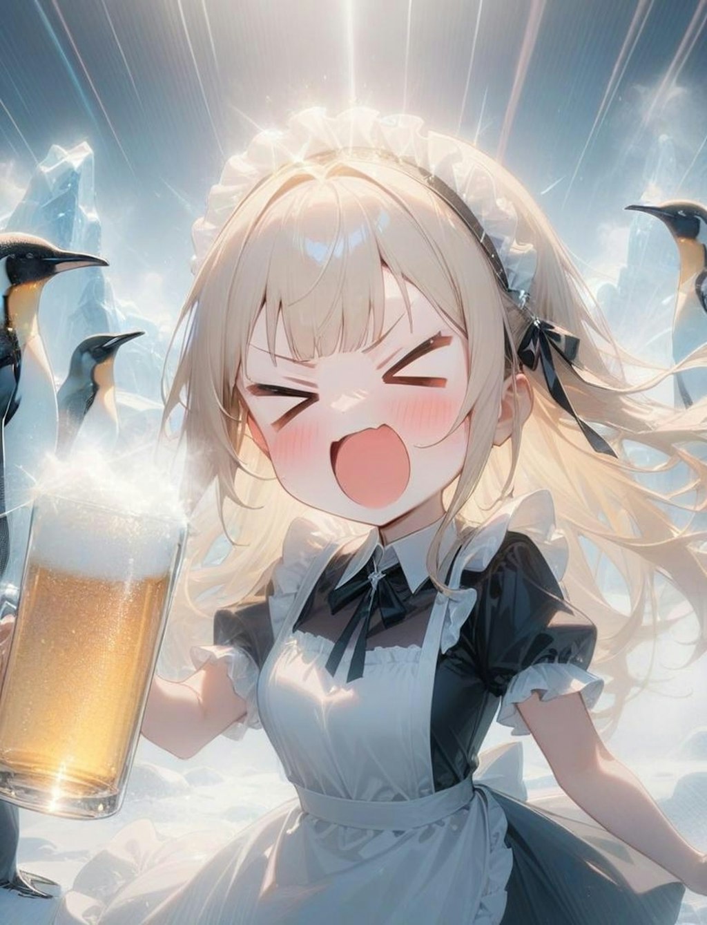 おビールキンキンに冷え過ぎてやがる系メイドちゃん🍺🍺