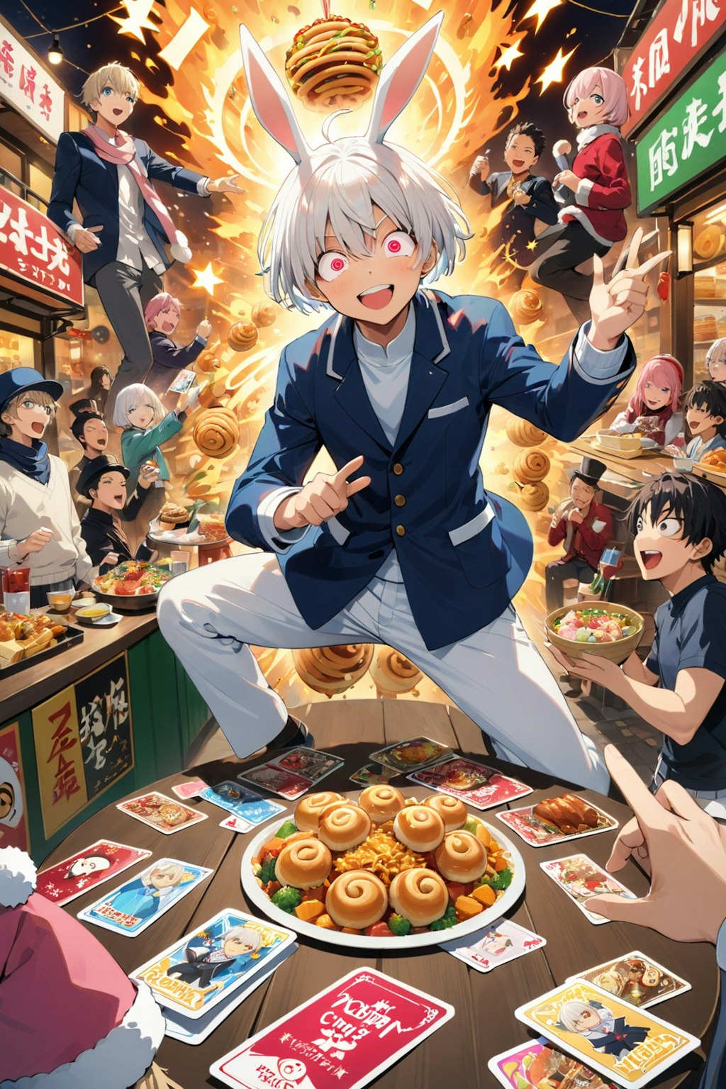 焼きそばパン食いながらカードゲーム大会