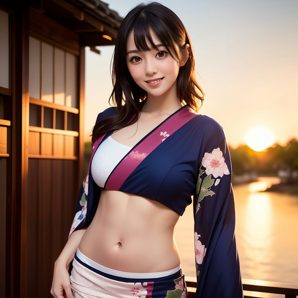 着物ドレスのAI美女です