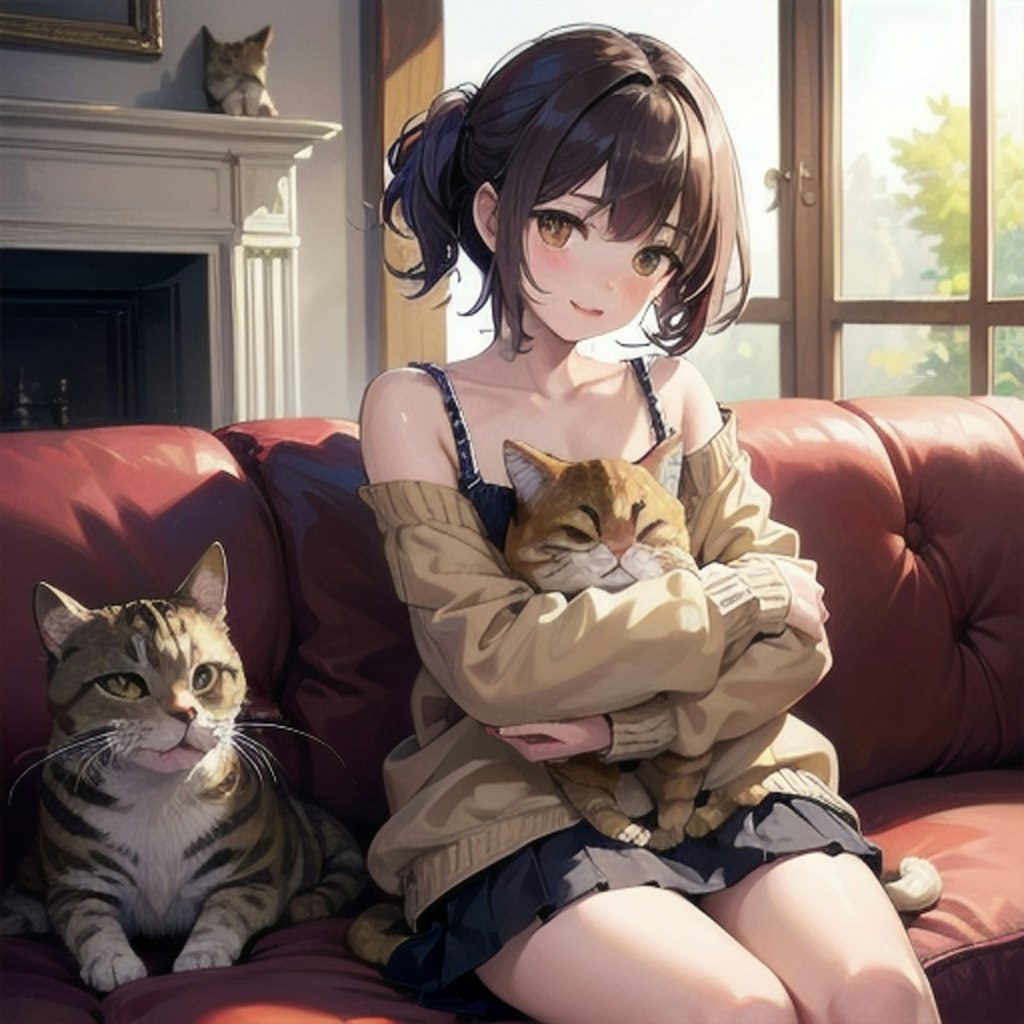 猫と女の子