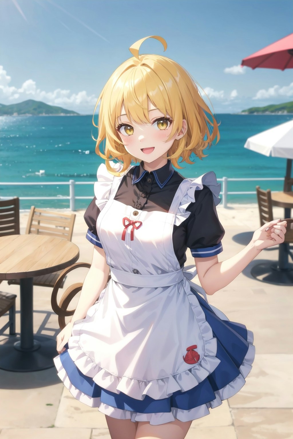 カフェでバイト中のユイちゃん
