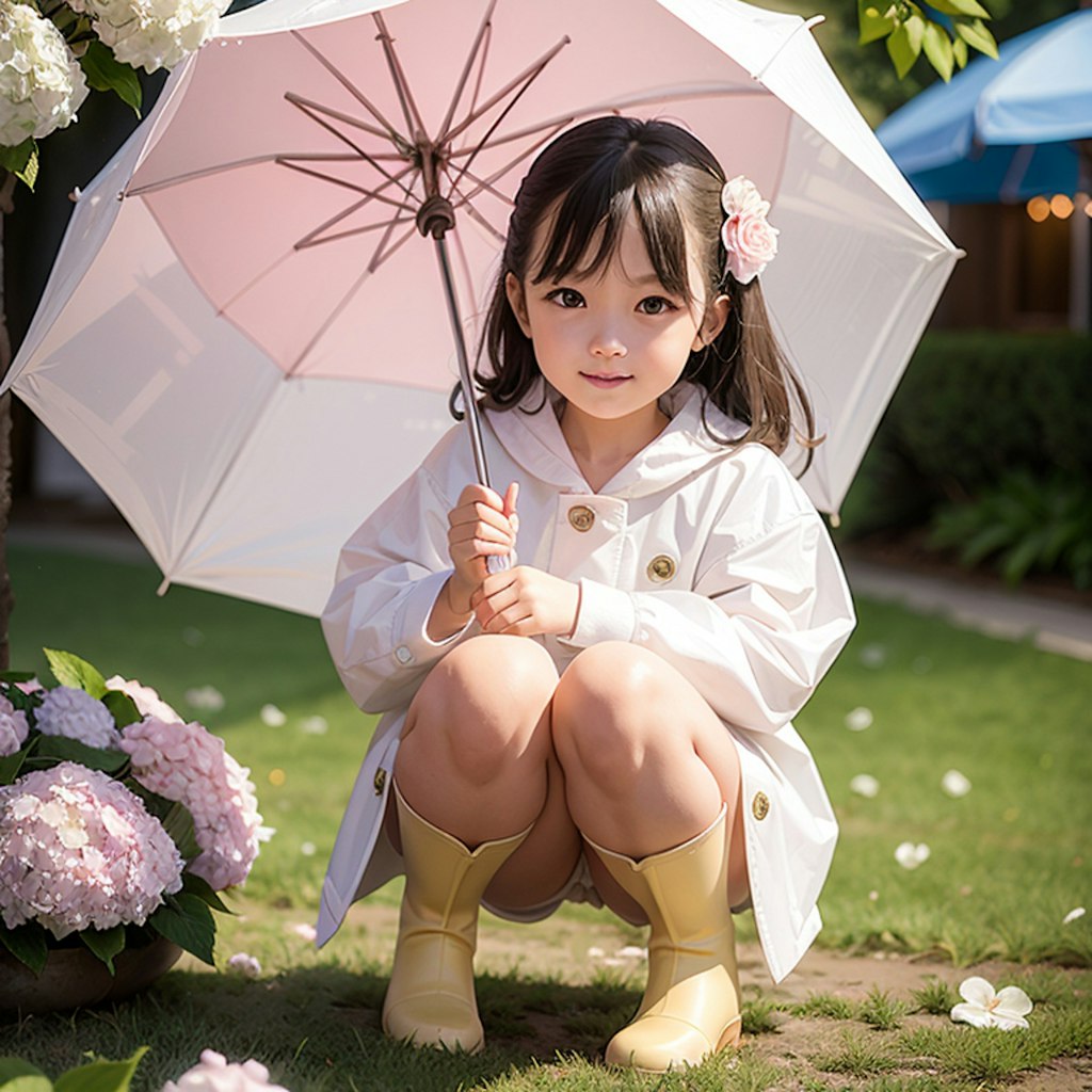 hydrangea and girl #1