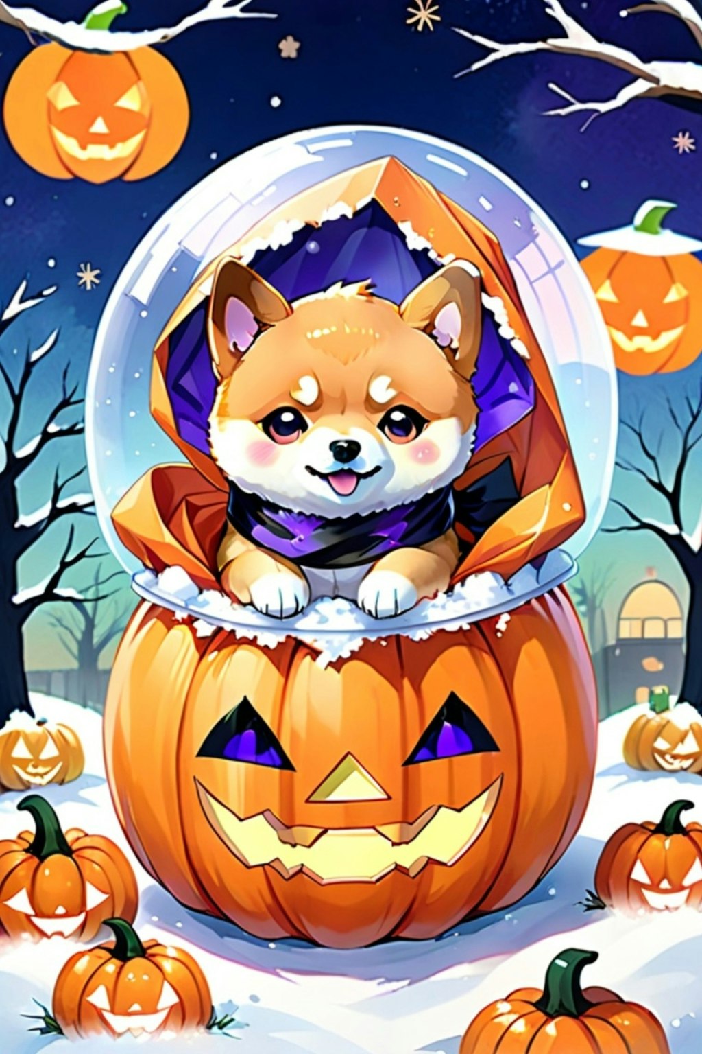 柴犬とハロウィン