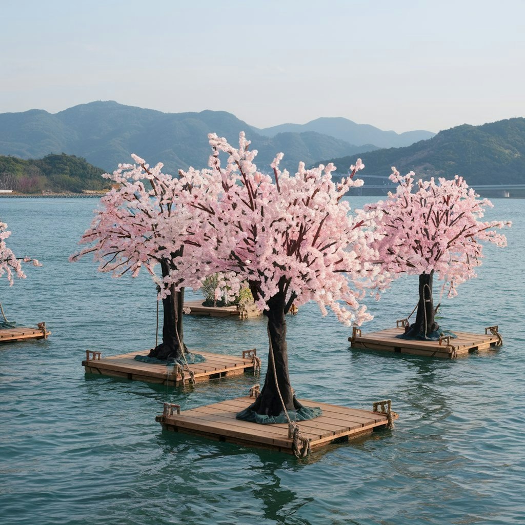 水上の桜