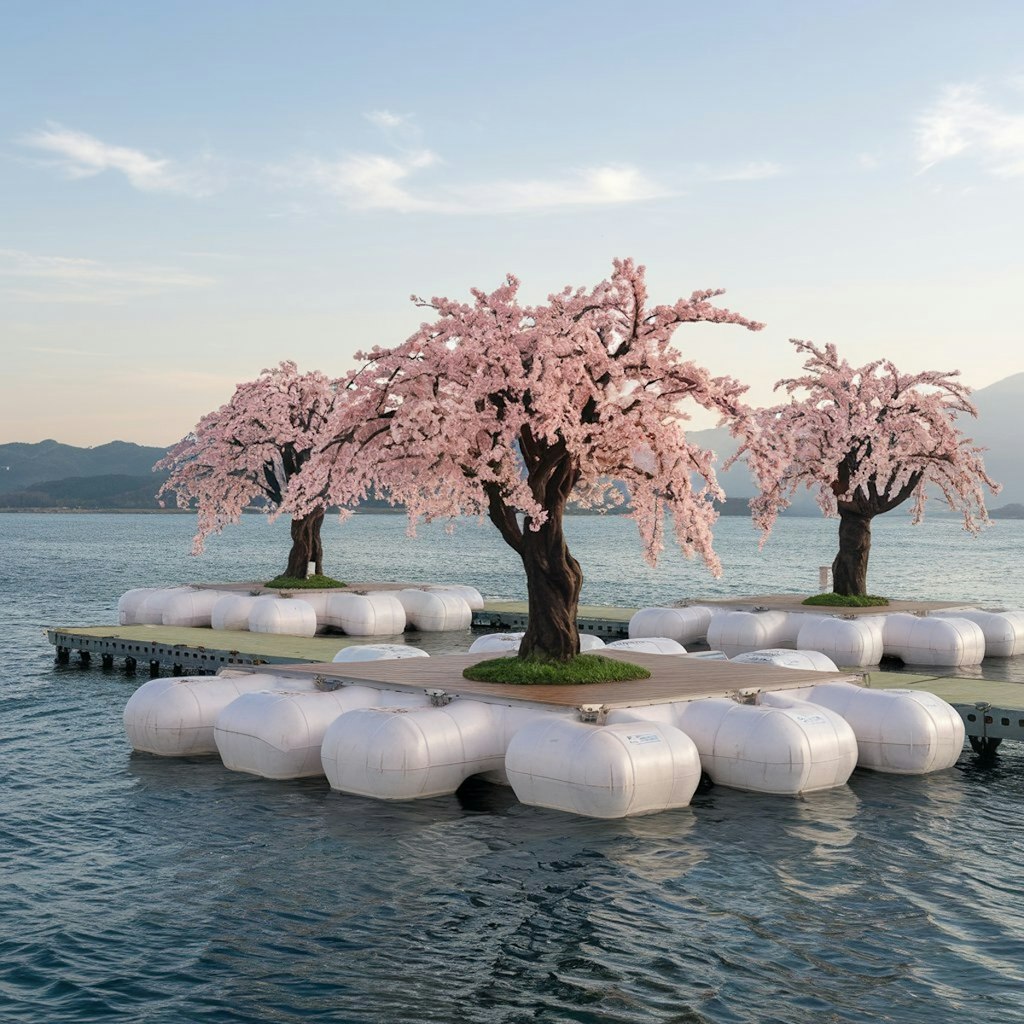 水上の桜